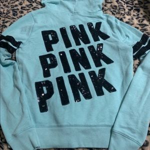 PINK sequin hoodie